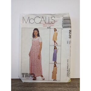 McCalls Pattern 9236 Maternity‎ Dress Jumper 2 Lengths Zip Miss 16 18 CUT